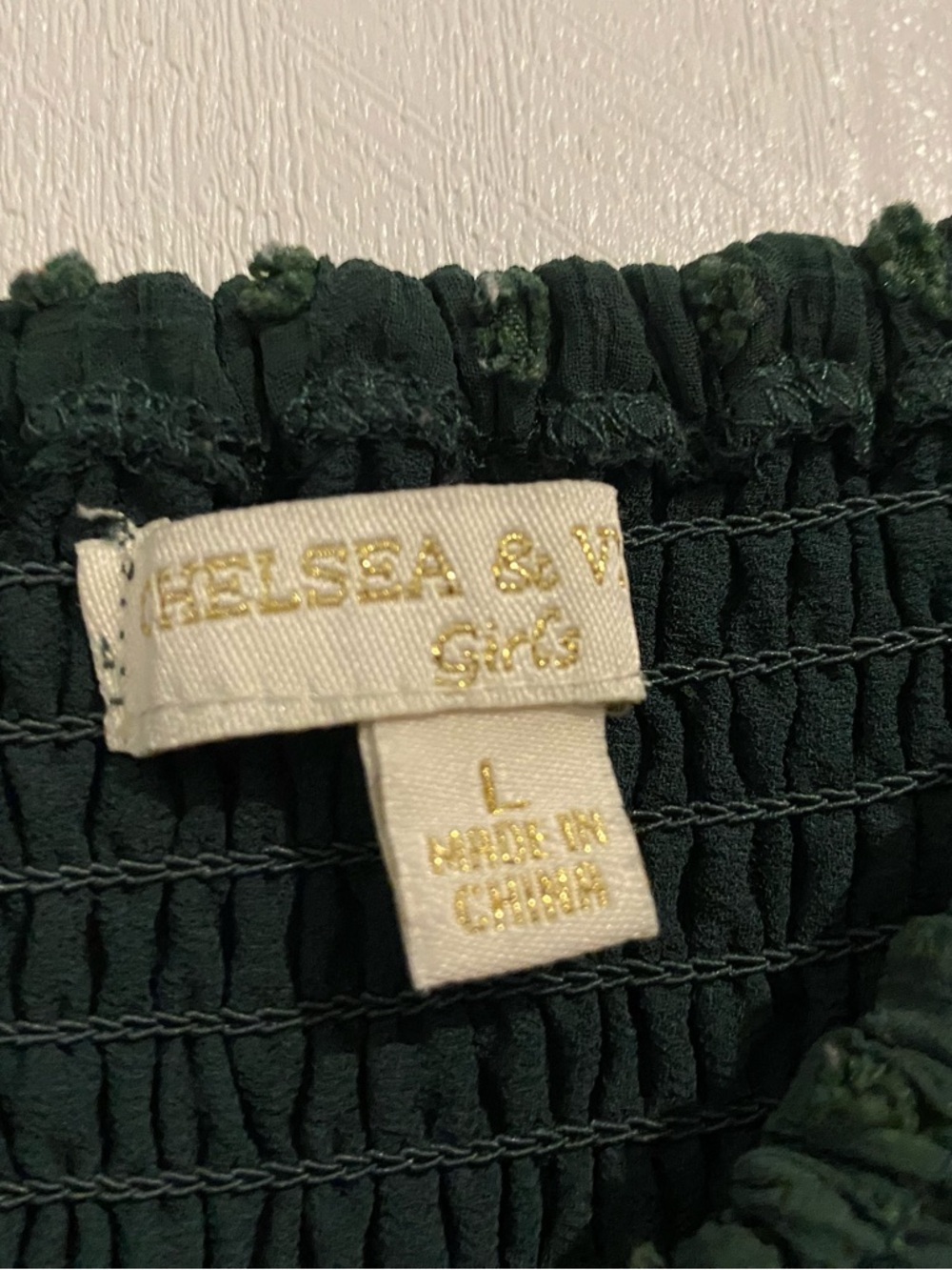 Chelsea & Violet Dark Green Smocked Peplum Blouse - Picture 2 of 3